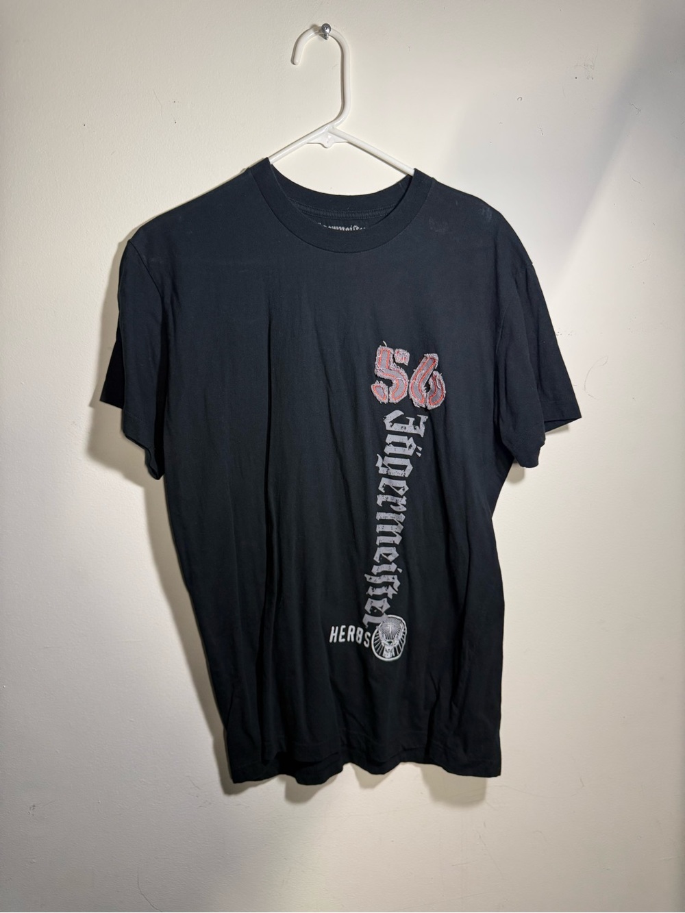 Jagermeister Black Short-Sleeve Tee with Red Accent Graphic